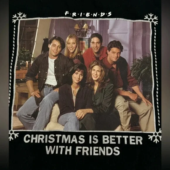 Friends Cropped Holiday Sweatshirt Friends TV Show 90’s Ugly Christmas Sweater - Picture 3 of 7